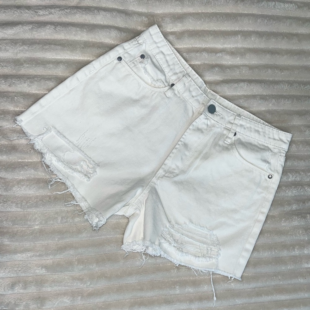 Articles of Society White Distressed Denim Shorts • Size 27